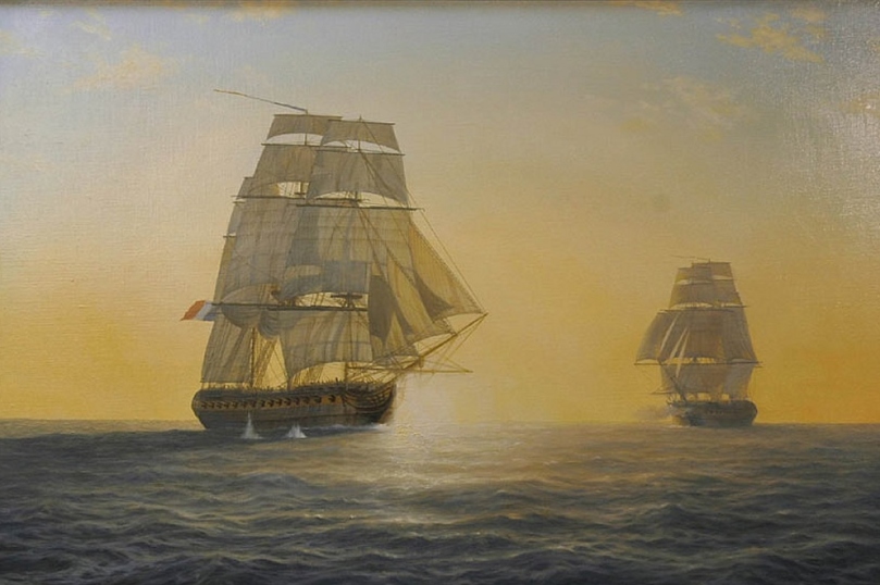 HMS St. Fiorenzo vs. French frigate Piémontaise (www.sailsofglory.org)