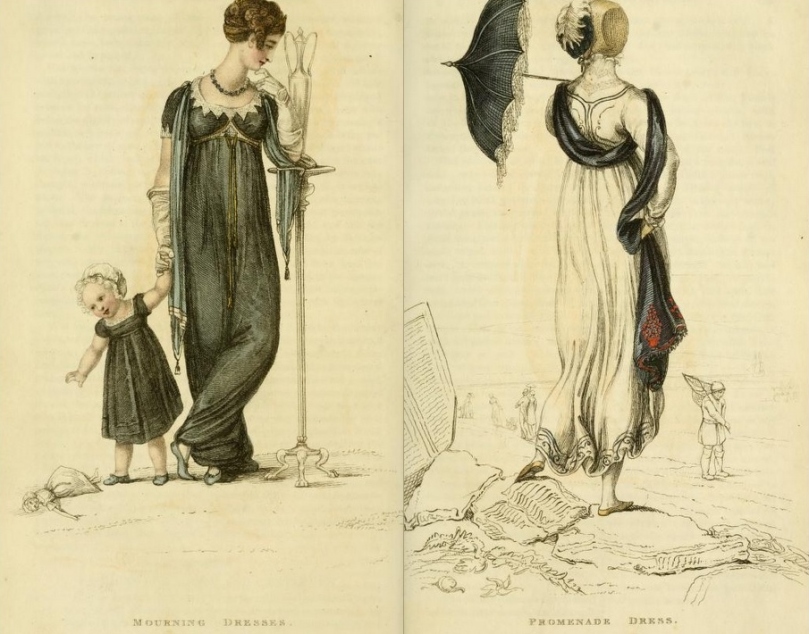 Fashion plate for September 1809 from Ackermann’s Repository of arts, literature, commerce, manufactures, fashions, and politics