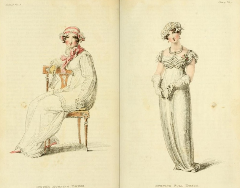 Fashion plate for March 1812 from Ackermann’s Repository of arts, literature, commerce, manufactures, fashions, and politics