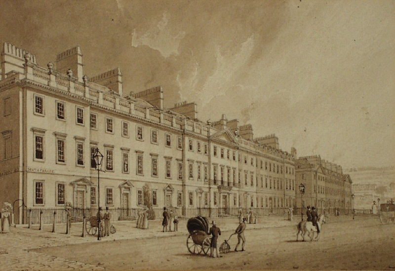 South Parade, Bath by Robert Woodruffe, 1828 (Victoria Art Gallery).
